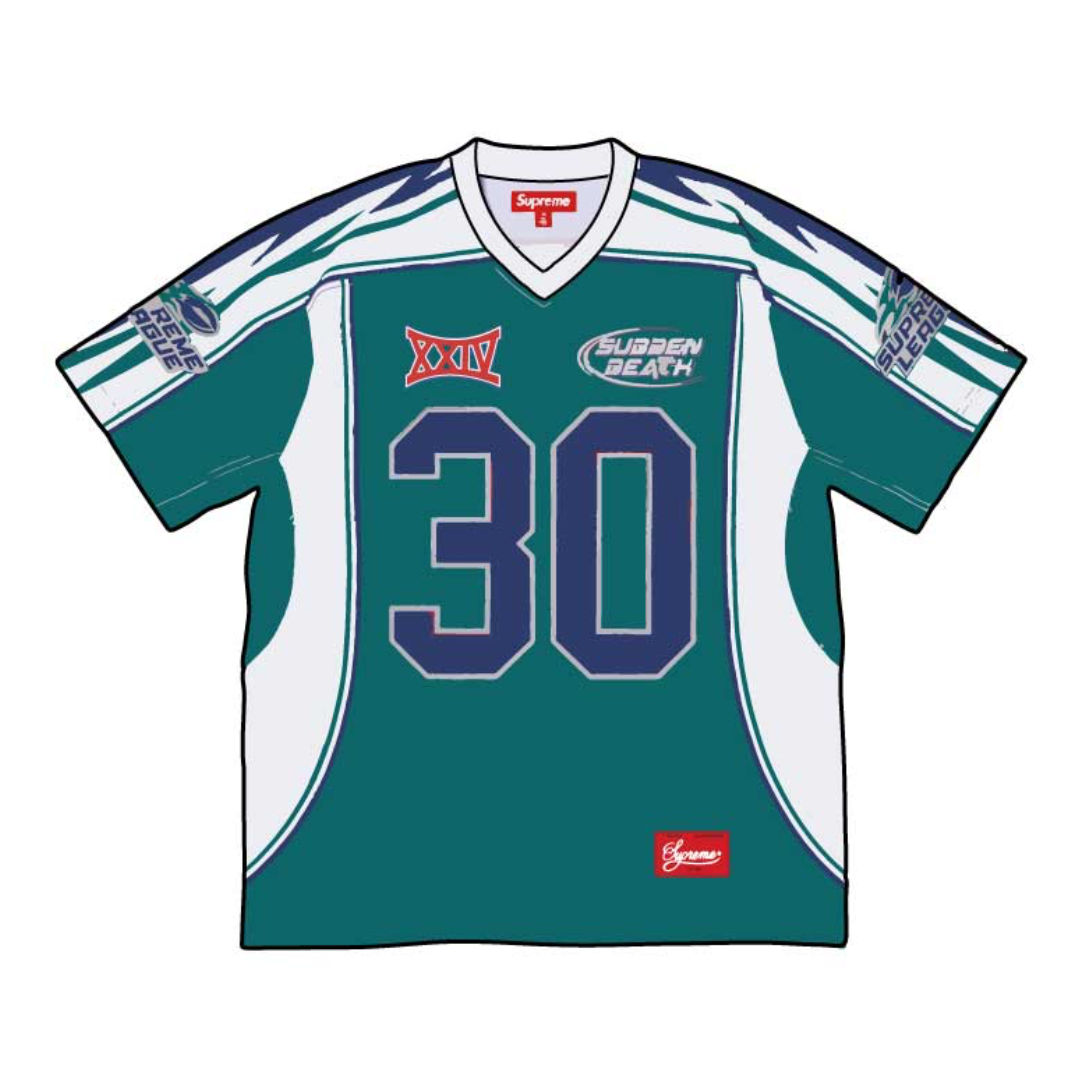 Supreme Sudden Death Football Jersey "Teal" Bulk