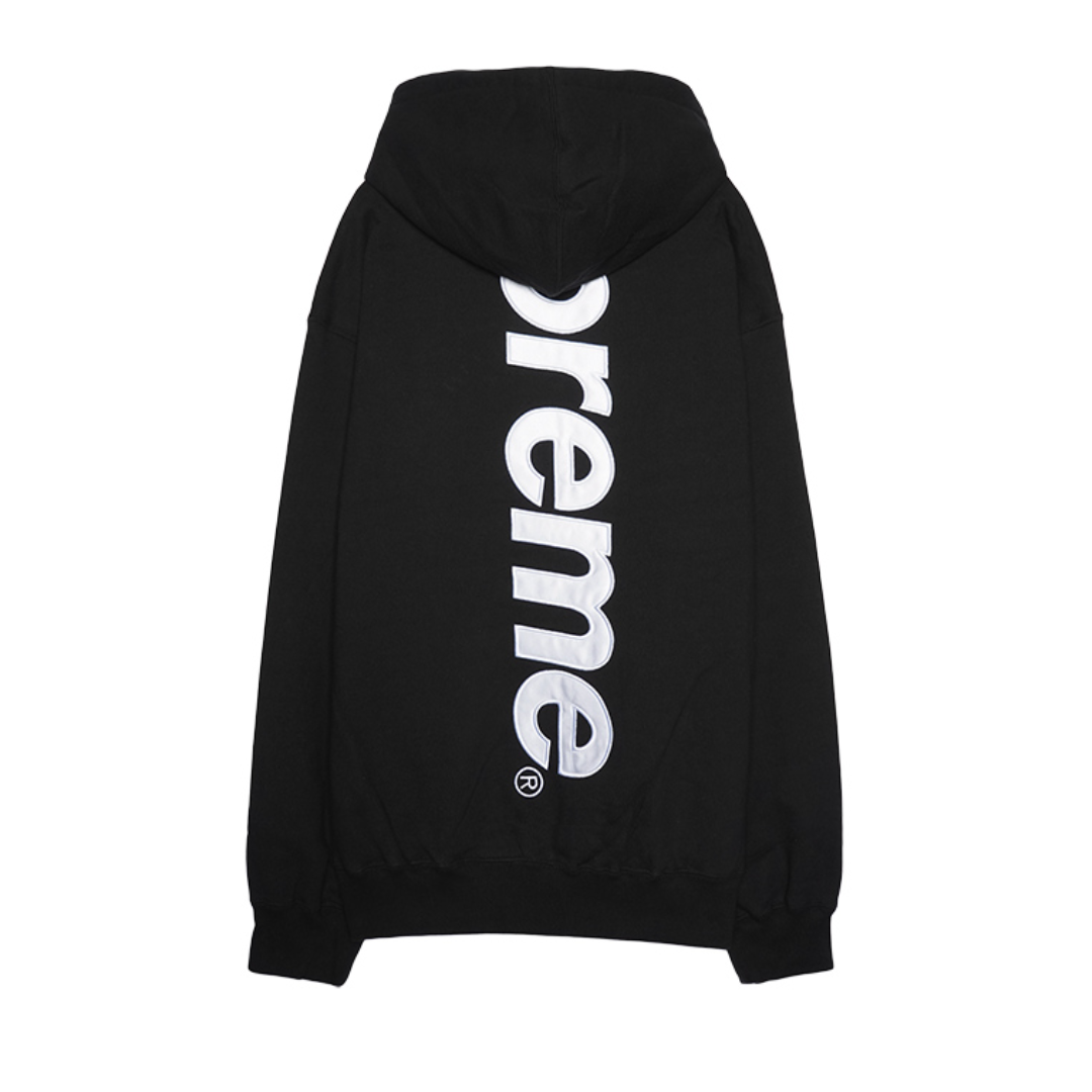 Supreme Satin Applique Hooded Sweatshirt "Black" Bulk