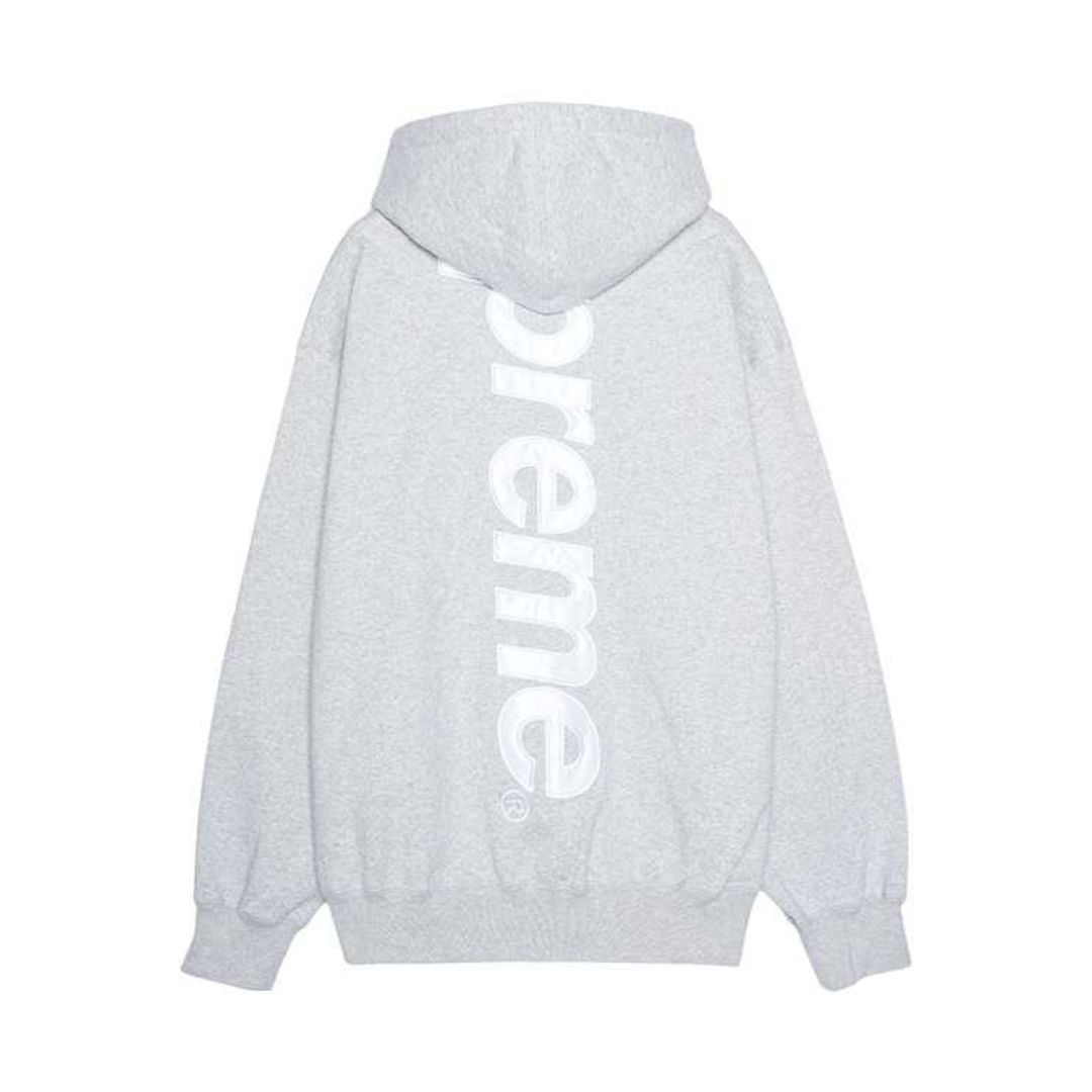 Supreme Satin Applique Hooded Sweatshirt "Heather Grey" Bulk